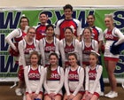 Hot Springs Tigers Co-ed JV Cheer Winter 18-19 team photo.