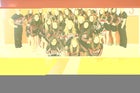 Portales Rams Co-ed Varsity Cheer Winter 13-14 team photo.