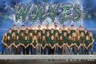 Green Canyon Wolves Boys Varsity Swimming Winter 20-21 team photo.