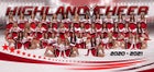 Highland Rams Co-ed Varsity Cheer Winter 20-21 team photo.
