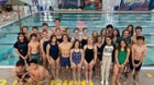 Santa Fe Prep Blue Griffin Girls Varsity Swimming Winter 22-23 team photo.