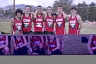 Albuquerque Academy Chargers Boys Varsity Cross Country Fall 13-14 team photo.