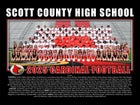 Scott County Cardinals Boys Varsity Football Fall 25-26 team photo.
