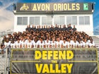 Avon Orioles Boys Varsity Football Fall 25-26 team photo.