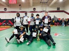 Coffee Trojans Boys Varsity Wrestling Winter 21-22 team photo.