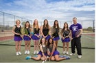 Manzano Monarchs Girls Varsity Tennis Spring 17-18 team photo.