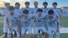 Muir Mustangs Boys Varsity Soccer Winter 24-25 team photo.