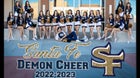 Santa Fe Demons Co-ed Varsity Cheer Winter 22-23 team photo.