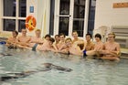 Union Pines Vikings Boys Varsity Swimming Winter 14-15 team photo.