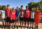 Cibola Cougars Boys Varsity Cross Country Fall 15-16 team photo.