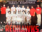 Vallejo Redhawks Boys Varsity Basketball Winter 25-26 team photo.