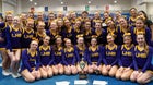 Lewiston Golden Bengals Co-ed Varsity Cheer Winter 24-25 team photo.