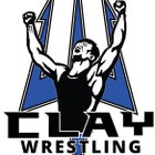Clay Blue Devils Boys Varsity Wrestling Winter 19-20 team photo.