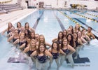 South Bison Girls Varsity Swimming Fall 18-19 team photo.