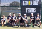 Lemon Bay Manta Rays Boys Varsity Tennis Spring 21-22 team photo.