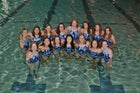 Jones Eagles Girls Varsity Swimming Fall 16-17 team photo.