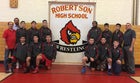 Robertson Cardinals Boys Varsity Wrestling Winter 16-17 team photo.